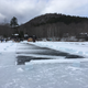 They put blocks around the previous day’s open area so that if it snows, you can still tell where the ice is likely to be thin...